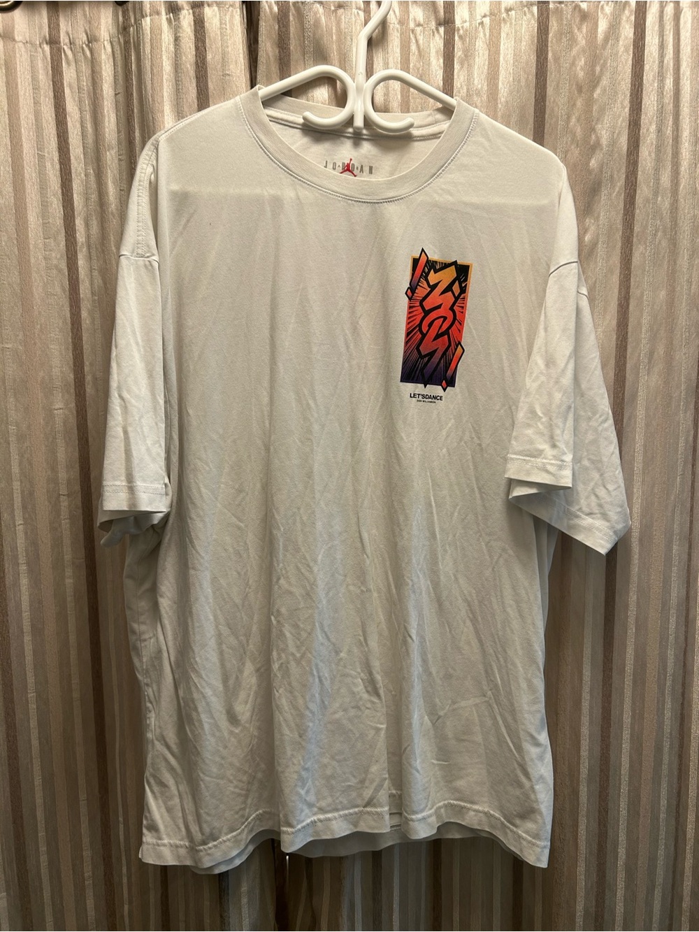 Zion Jordan Brand White T-Shirt - Orange/Red Chest Print, Mens Size 3XL